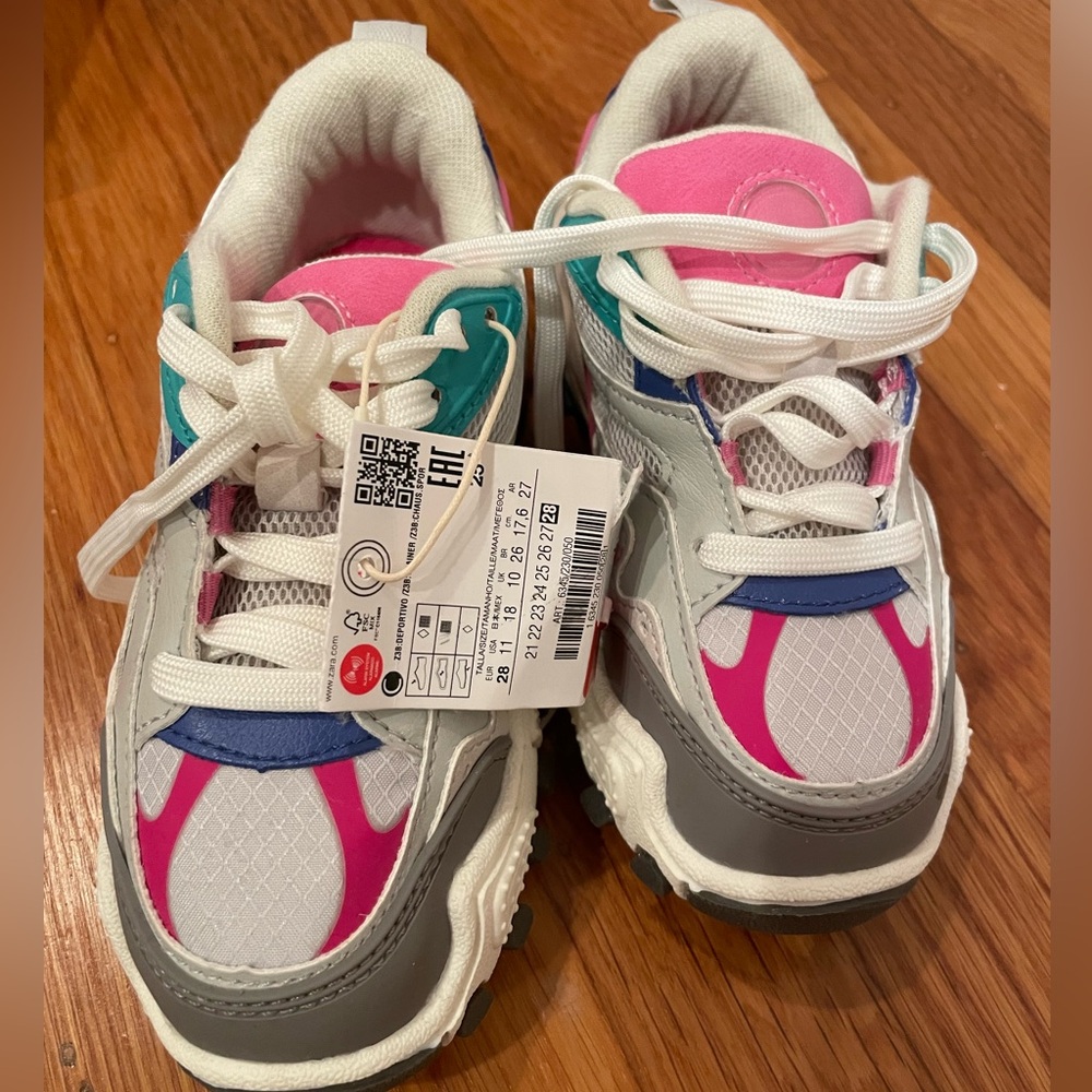 NEW ZARA Girls Multicolored Sneakers
